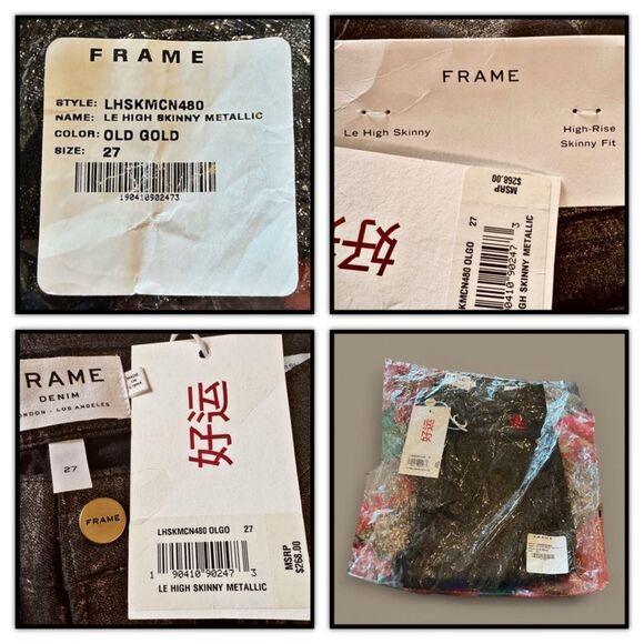 Frame Denim Le High Metallic Skinny Ankle Jeans - Picture 15 of 16
